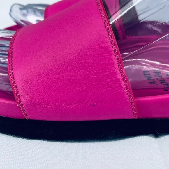 BUSCEMI Assc Slide Sandal In Fuchsia Size 35 Anti Social Social Club - Picture 5 of 12